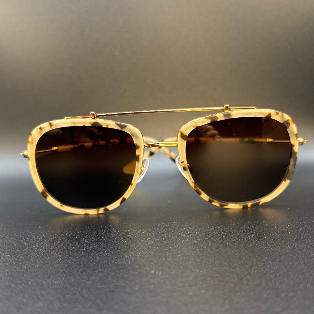 KREWE Matte Oyster 24K Polarized BRETON Sunglasses